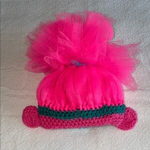 Pink and Green Kids Knit Hat
